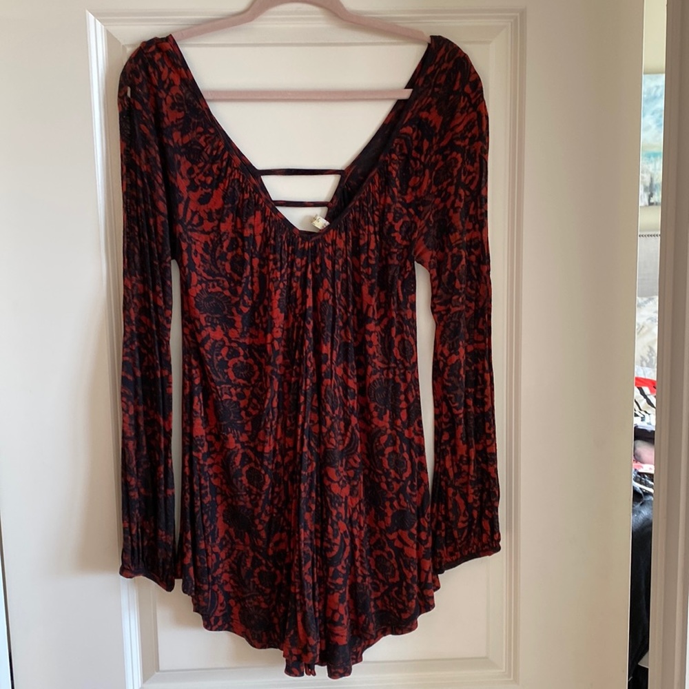 Free People multi color long sleeve tunic size Small
